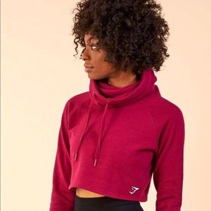 Gymshark beet red slouched cropped sweater size S